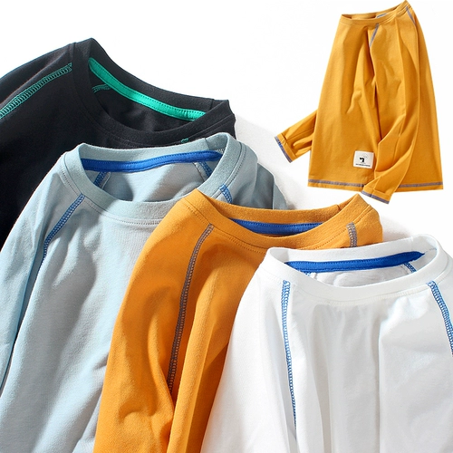 Весенний хлопковый детский лонгслив для мальчиков, осенняя белая футболка, 2022, подходит для подростков, детская одежда