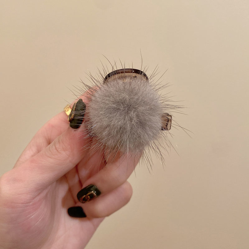 毛毛抓夹毛绒小号刘海侧边毛毛球编发发夹女夹子头饰神器网红发卡