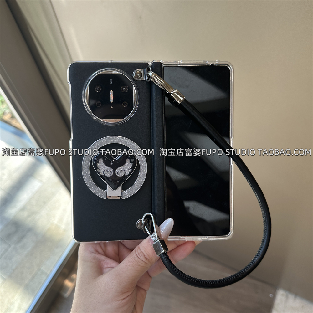 适用荣耀magic V5手机壳V3新款华为matex6典藏版X5保护套原创设计磁吸中轴全包桃心磁吸支架手提斜挎防摔女生