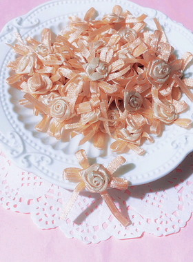 10个价宽3.5cm深橙色玫瑰蝴蝶结配件可爱手工diy装饰材料服装辅料