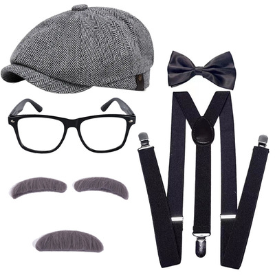 圣诞舞台表演儿童老爷爷帽子眼镜