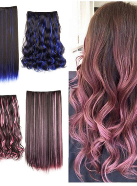 一片式彩色挑染五卡接发片卷发假发片发帘Hair Extension