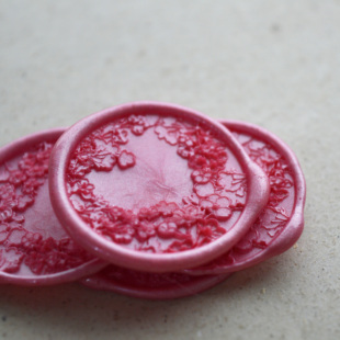 南初文创 包邮原创浮光火漆花卉植物激光多层黄铜章头请柬盖戳