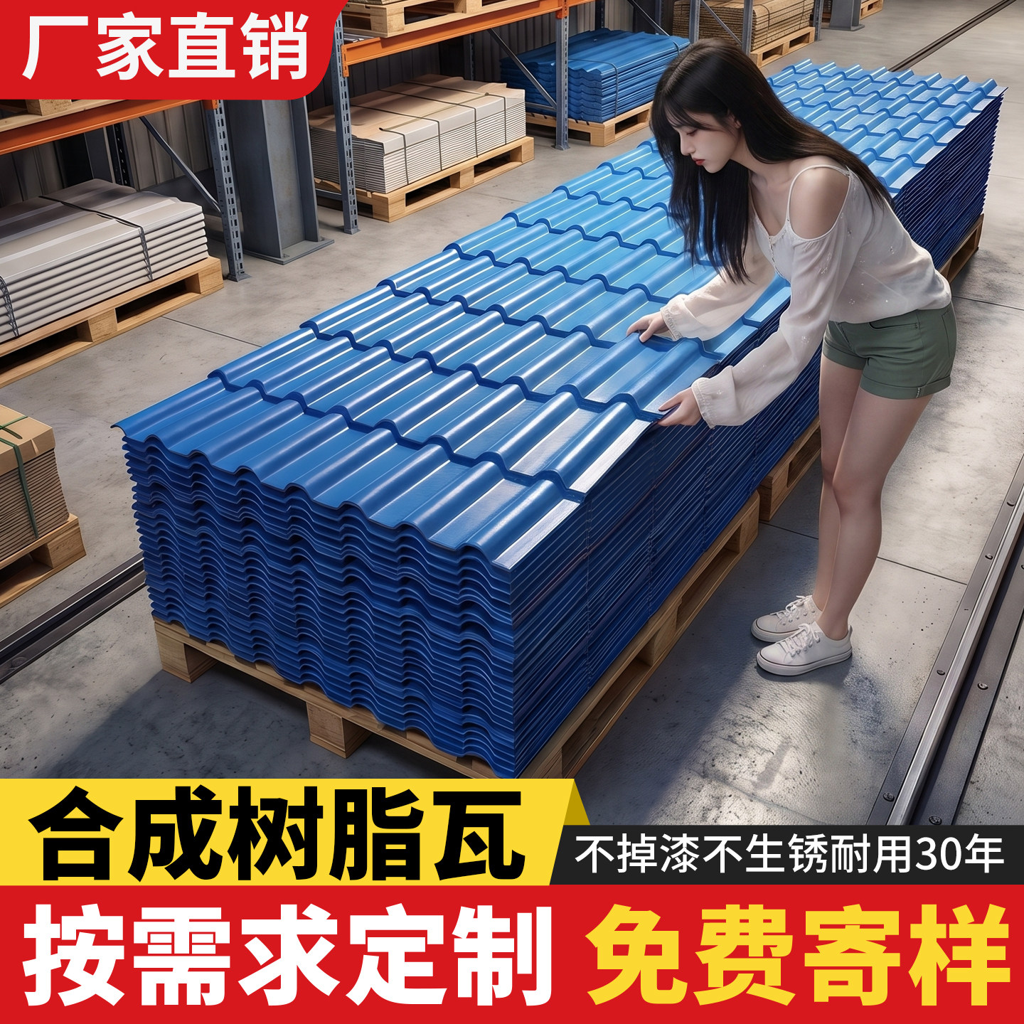 厂家直销仿古树脂瓦免费寄样图片