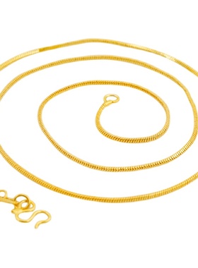 细项链锁骨链素链无吊坠镀金颈链男女镀黄金色越南沙金个性时尚