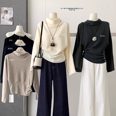 慵懒清冷洋气巨好看的针织衫上衣