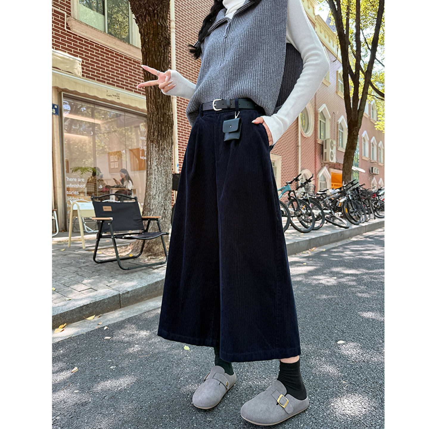 灯芯绒阔腿休闲裤女春季秋冬松紧腰头今年流行超火裤子直筒八分裤,女装/女士精品,休闲裤,淘宝优惠券,粉丝福利购,淘宝优惠卷