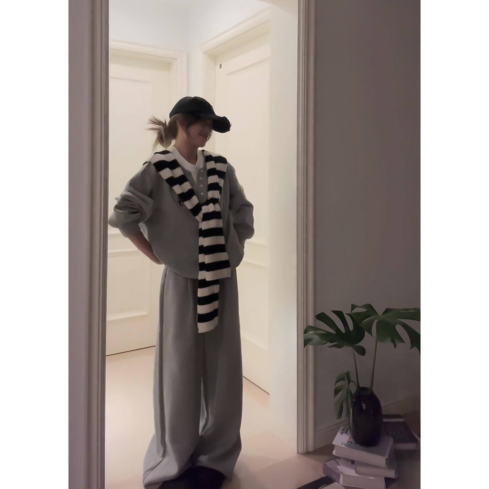 高级感休闲运动套装女秋季学生宽松显瘦韩版时尚卫衣阔腿裤两件套