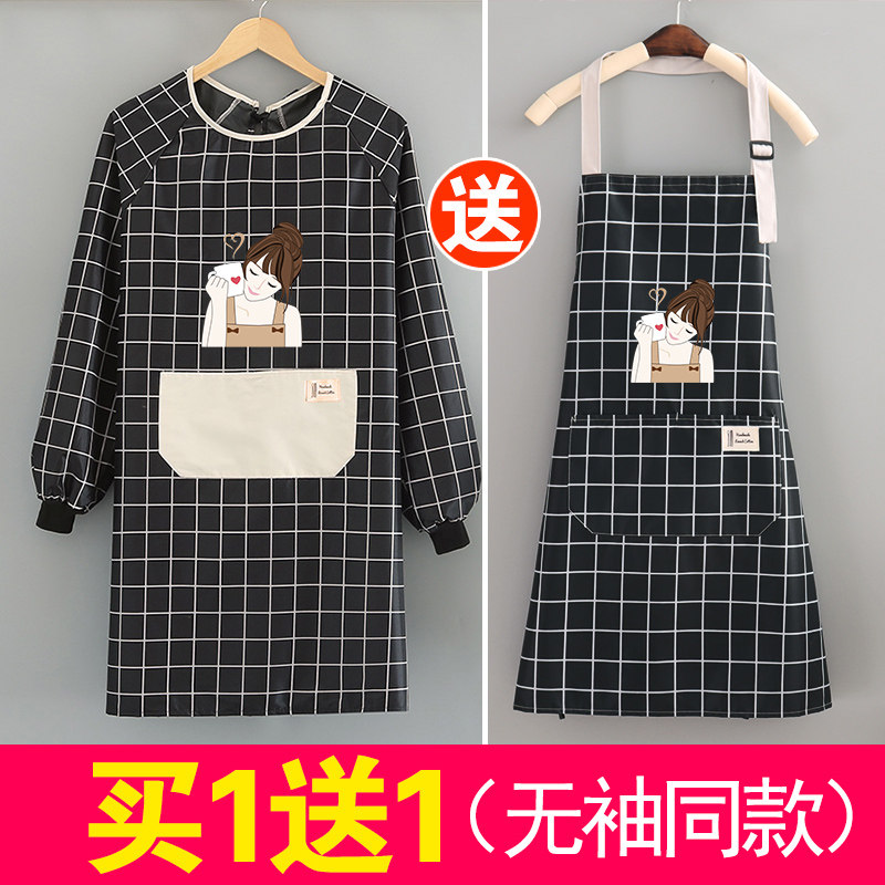 厨房家用围裙防水防油韩版时尚女围腰可爱日系长袖罩衣工作服定制,家庭/个人清洁工具,围裙,淘宝优惠券,粉丝福利购,淘宝优惠卷
