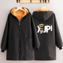 秋冬新款 加绒加厚围裙家用厨房防水防油上班干活仓库女罩衣男 长袖