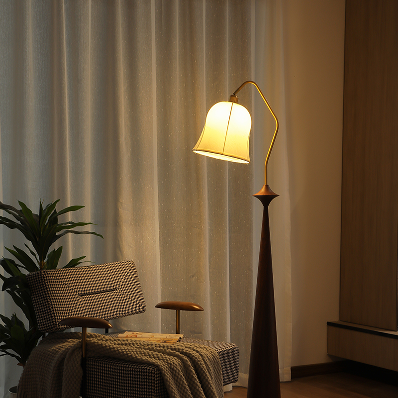 复古落地灯客厅卧室床头美式轻奢中古创意百褶高级感设计师台灯