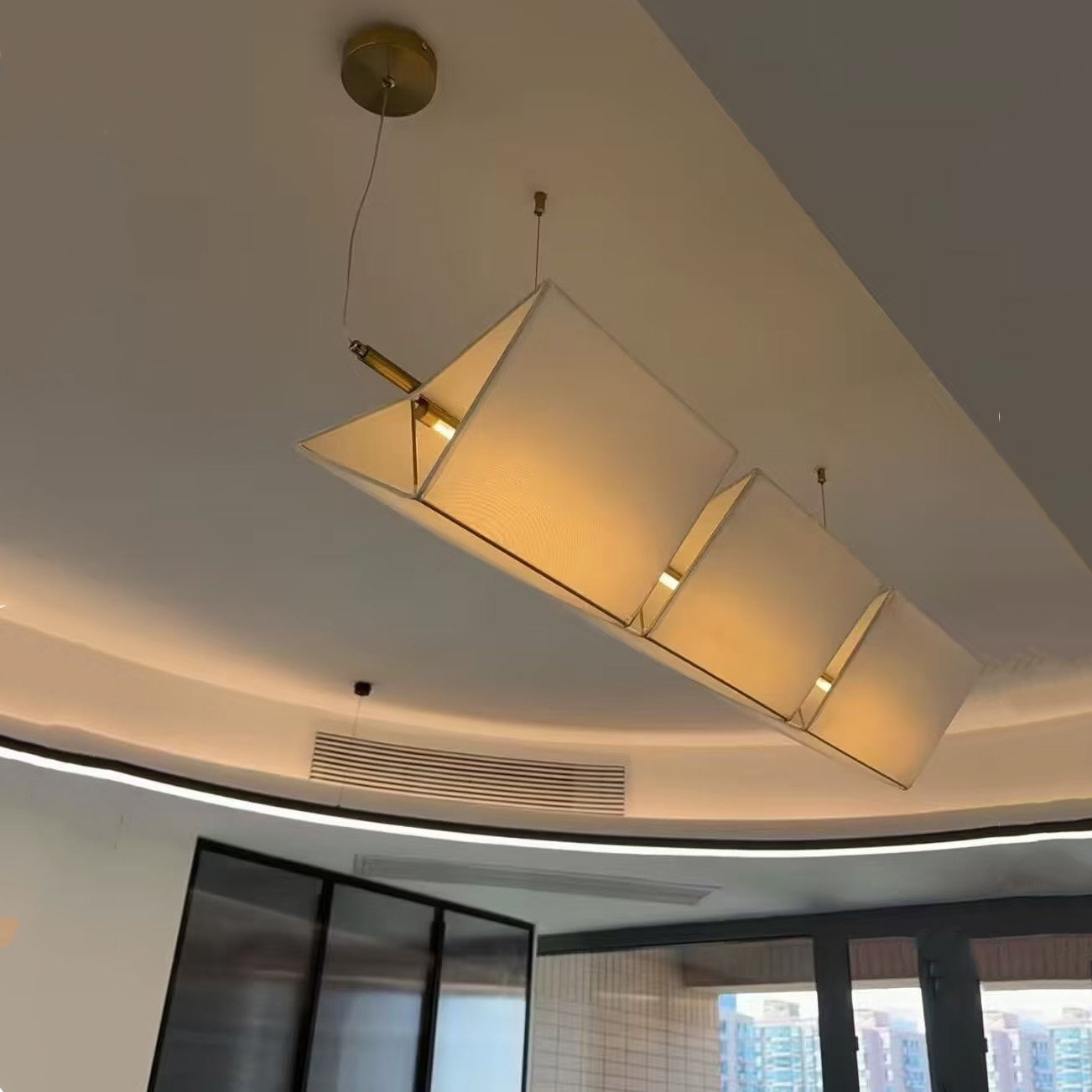 新中式布艺餐厅展厅后现代设计感艺术个性创意装饰吊灯