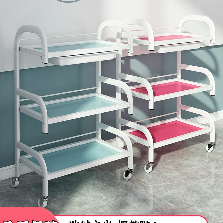 美容小推车美容院专用仪器小架子家用置物架美甲手推工具车收纳车