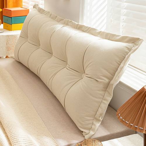 毛绒床头靠枕软包靠垫榻榻米双人大靠背沙发卧室护腰可拆洗垫