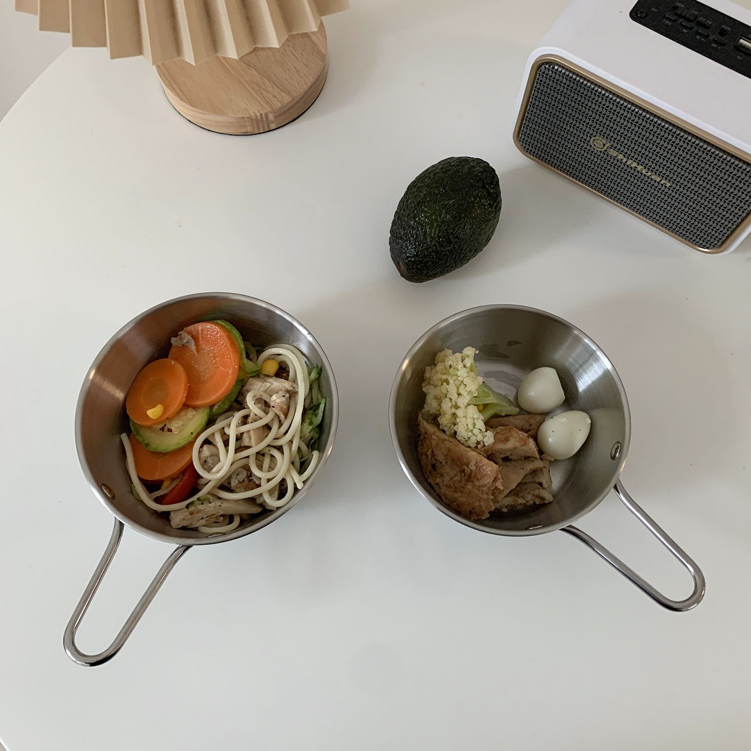 馨帮帮杂货铺 不锈钢沙拉碗泡面碗多功能水果盆带手柄防烫铁盆