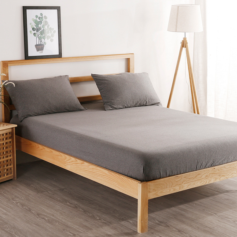 床笠席梦思床垫套圆床单罩针织天竺棉1.5米1.8m防尘防滑