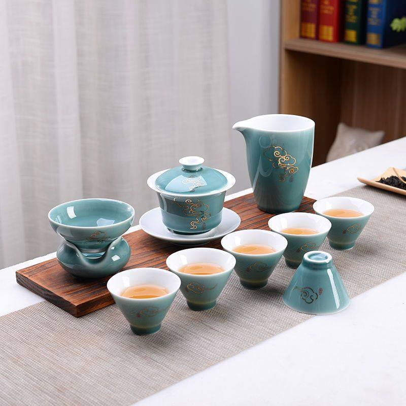 新款定窑功夫茶具套装家用简约现代泡茶杯器茶壶白瓷盖碗客厅茶艺,餐饮具,功夫茶具,淘宝优惠券,粉丝福利购,淘宝优惠卷