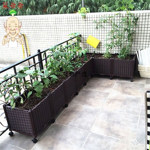 特大阳台种菜盆 家庭菜园加深种植箱 室外花盆蔬菜花槽特大
