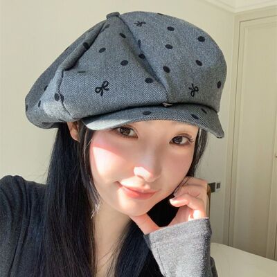 早春慵懒大版显脸小贝雷帽女新款日系甜美气质百搭复古时尚前进帽