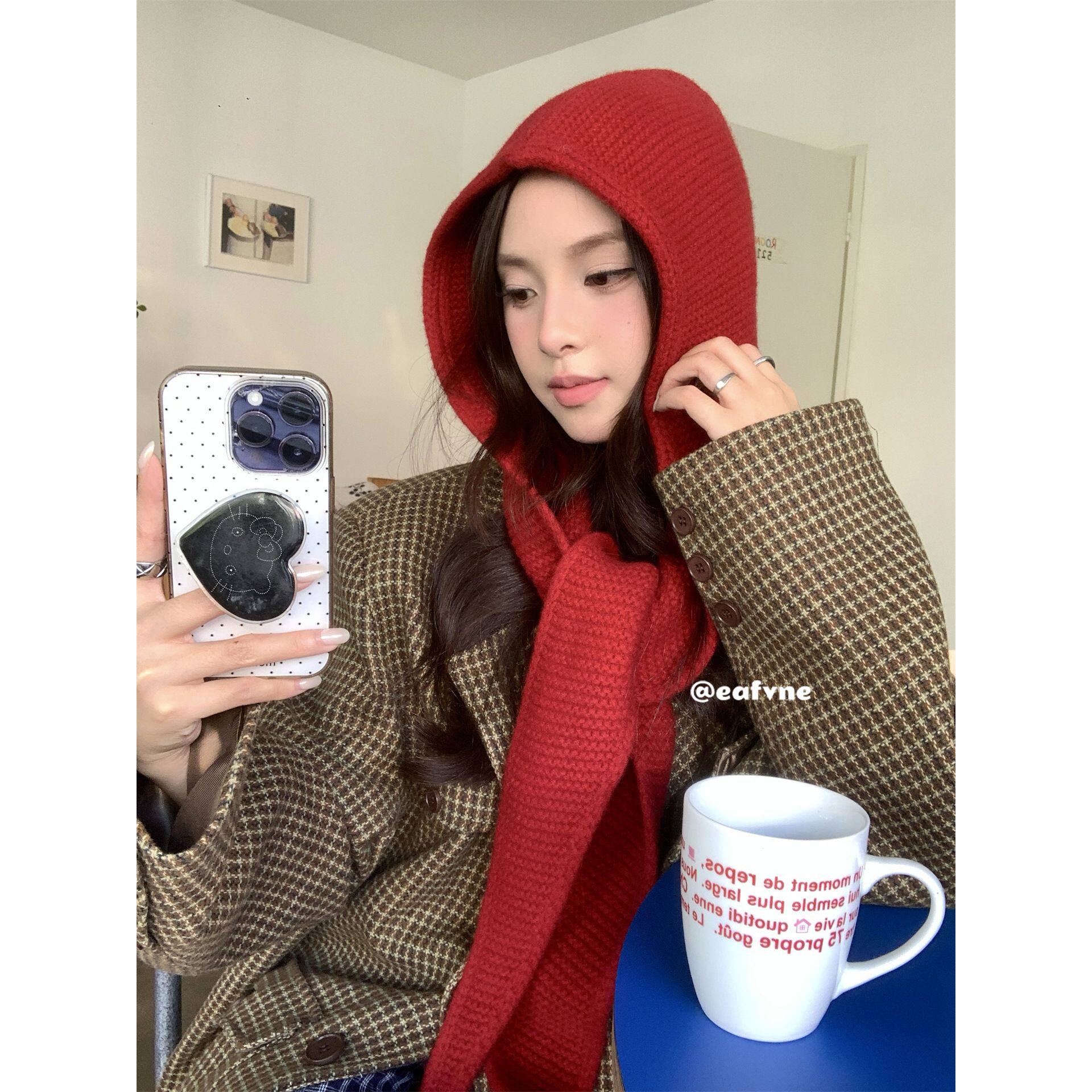 有腔调~松弛感澳洲100%羊毛巴拉克拉法帽毛线针织帽保暖帽女秋冬