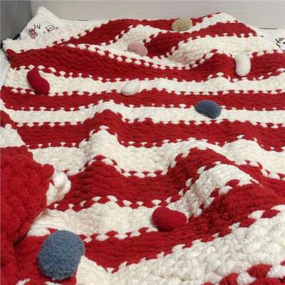 手织毯子编织毛线diy手工猫尾巴线坐垫粗冰条线柔软不毛盖毯被