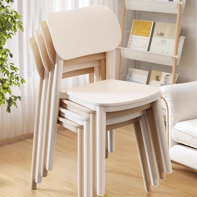 靠背椅子餐椅家用现代简约加厚久坐舒服塑料凳子北欧网红商用餐桌