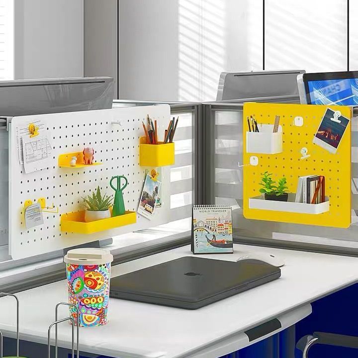 【屏风洞洞板】办公室桌面壁挂免打孔搁板桌上家居墙面挂式立昌震