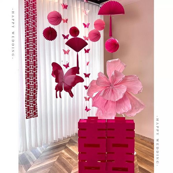 婚房布置套装婚礼装饰结婚出阁男方女方卧室新房客厅晨拍房间全套