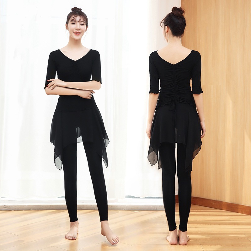 舞蹈服2022年新款拉丁舞服装女成人套装形体练功古典跳舞衣民族