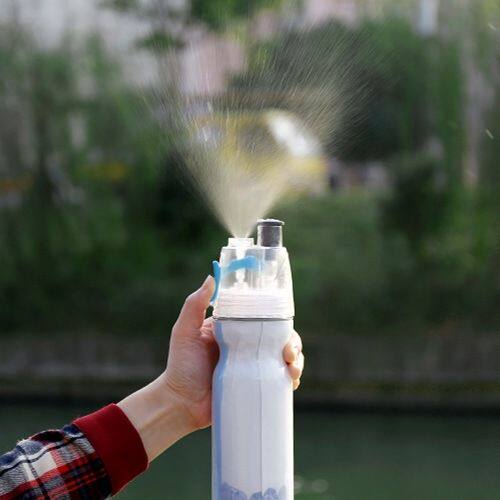 保冷喷雾水杯夏季骑行自行车运动水壶塑胶铝箔保冰双层