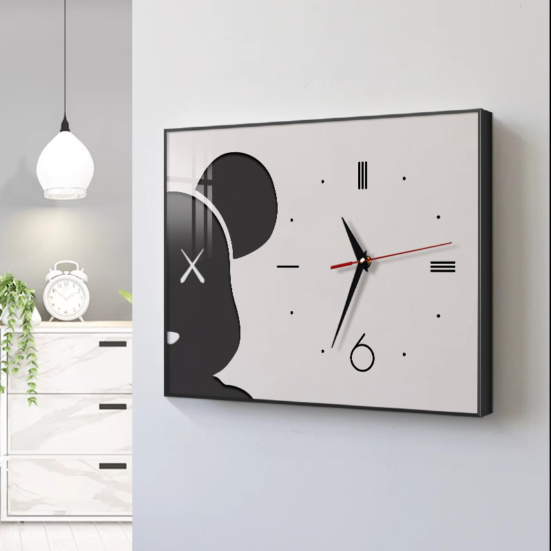 电表箱装饰画带钟表简约挂钟挂画电闸配电箱遮挡时钟免打孔遮丑