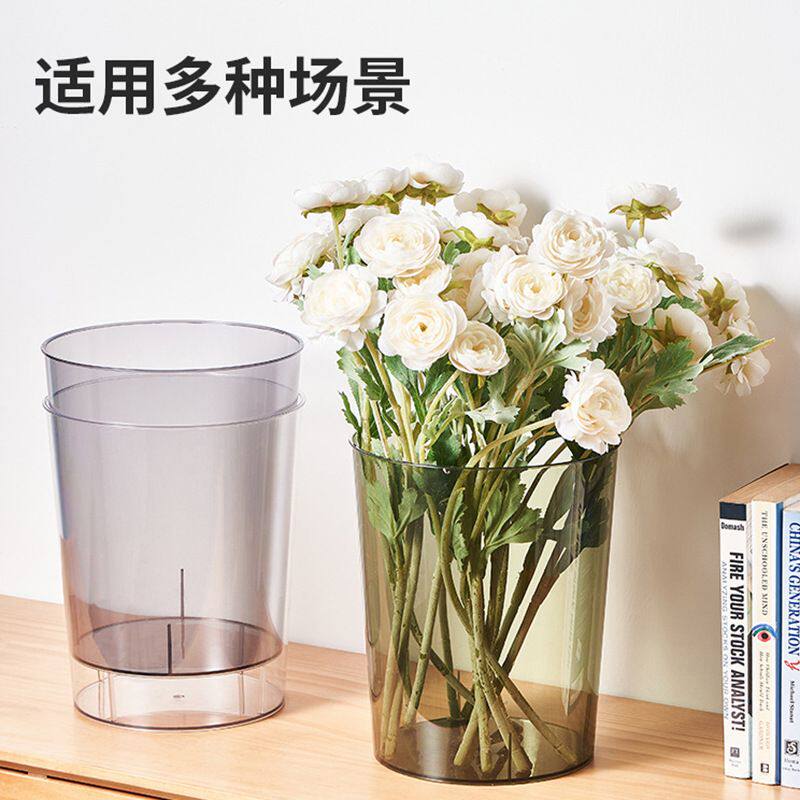 工厂 家用透明垃圾桶2025新款客厅轻奢风厨房收纳专用无盖化妆