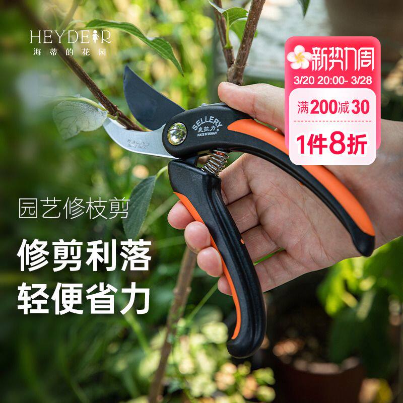 海蒂的花园修枝剪不锈钢史拉力月季绣球花木剪家庭园艺剪刀家用