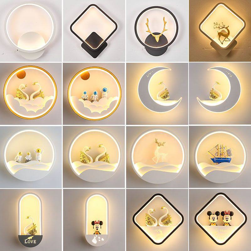 网红壁灯卧室床头灯简约现代个性创意月亮儿童房灯楼梯过道走廊灯,家装灯饰光源,壁灯,淘宝优惠券,粉丝福利购,淘宝优惠卷