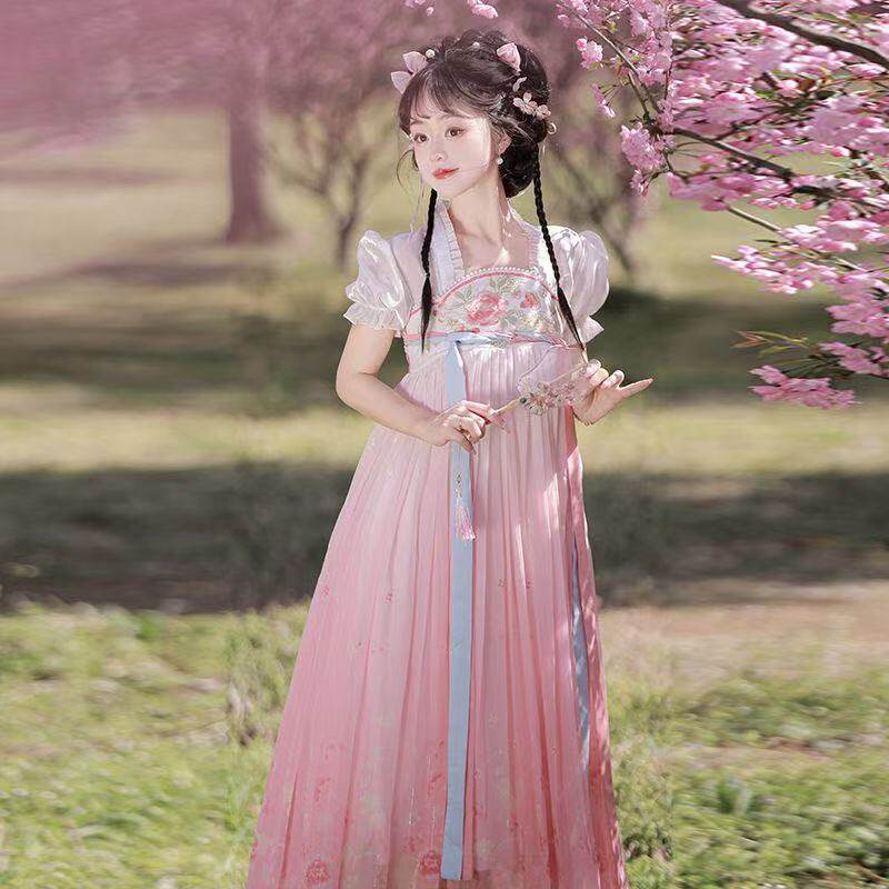 汉服女小个子汉服中国风改良汉元素学生日常春夏新款汉服女连衣裙