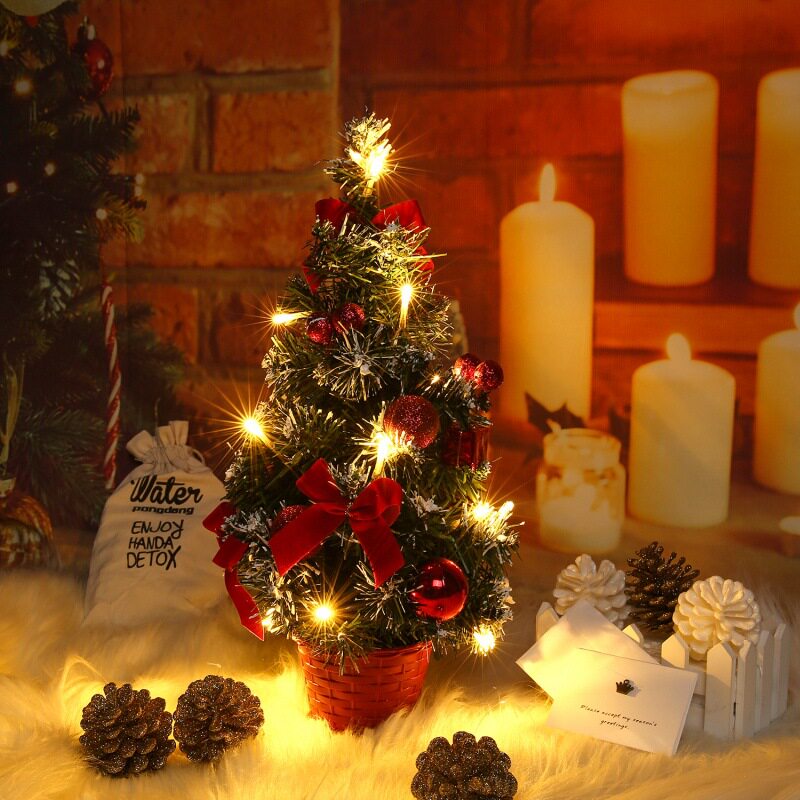 40cm led mini christmas tree night light simulation pine tre