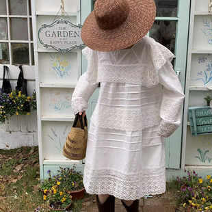 sewingdiary原创手工缝纫Hazelnut latte榛果拿铁蕾丝连衣裙