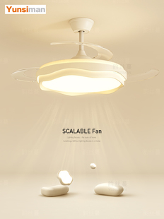 创意隐形风扇灯Led吸顶灯卧室餐厅客厅灯中山市吊灯2025新款灯具