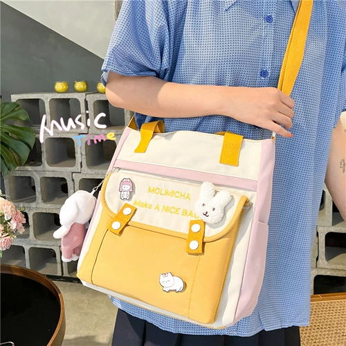 Свежая универсальная милая сумка на одно плечо, вместительная и большая сумка для учебы, сумка через плечо