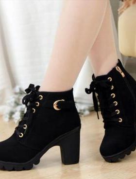 2018 women winter ladies high heels shoes Martin boots 41 40