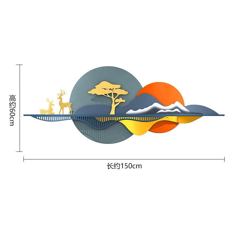 定制爆品轻奢现代铁艺壁饰客厅金属墙面挂件壁挂卧室立体创意挂饰