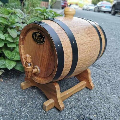 5L橡木桶空桶装饰自酿葡萄酒存酒桶无胆橡木酒桶烘烤发酵红酒桶
