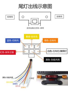 电动车三合一尾灯48 /60V含转向灯刹车灯日行灯12V LED灯轻摩加装