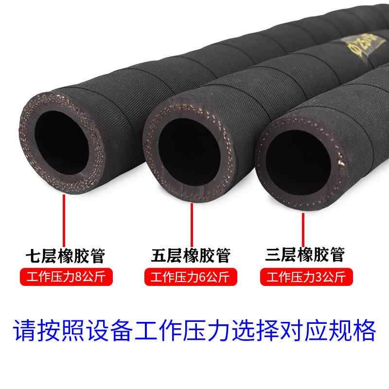 夹布胶管黑色橡胶管软管高压输水管耐高温耐热胶皮管泥浆管空气管图片