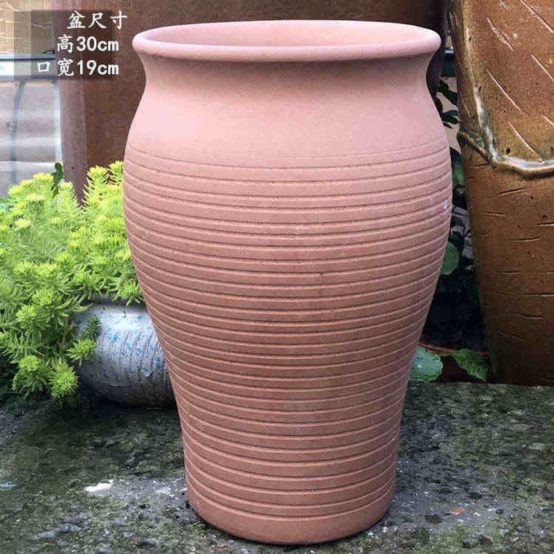 宜兴红陶无釉素烧花盆手工盆花卉绿植盆多肉老庄透气紫砂陶罐花盆