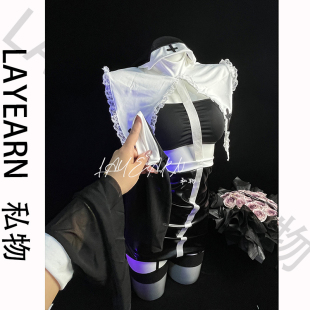 LAYEARN cosplay女仆风万圣节酒吧演出服辣妹 媛野 修女性感变装