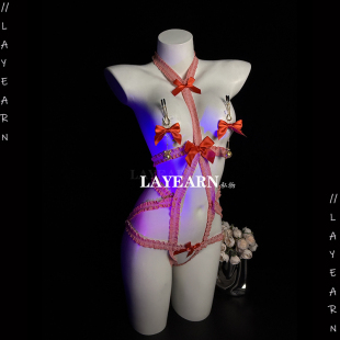 体温升高 LAYEARN 性感捆绑qqny纯欲连体衣情调内衣镂空制服女