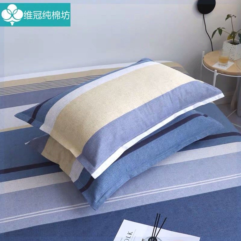 老粗布枕头套棉布枕套大人成人新款一对装不掉色拉链48大号*加大