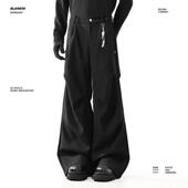 长裤 BLANKIN 男2025垂坠感微喇黑色西装 褶皱Cleanfit通勤西裤 美式