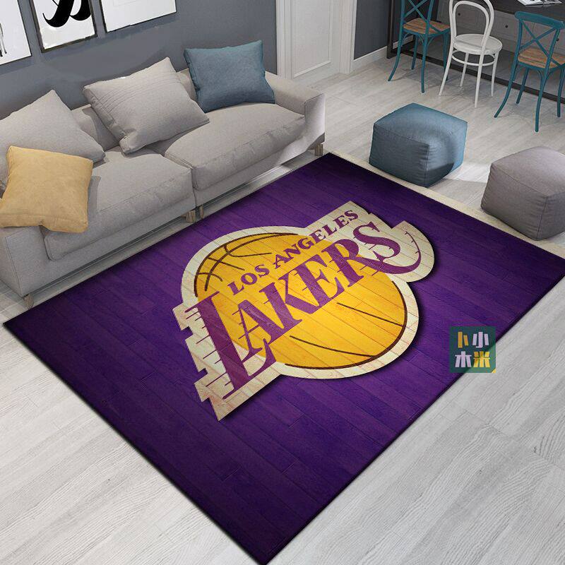 定制湖人勇士NBA球队队标篮球logo客厅卧室家用防滑地毯门口地垫
